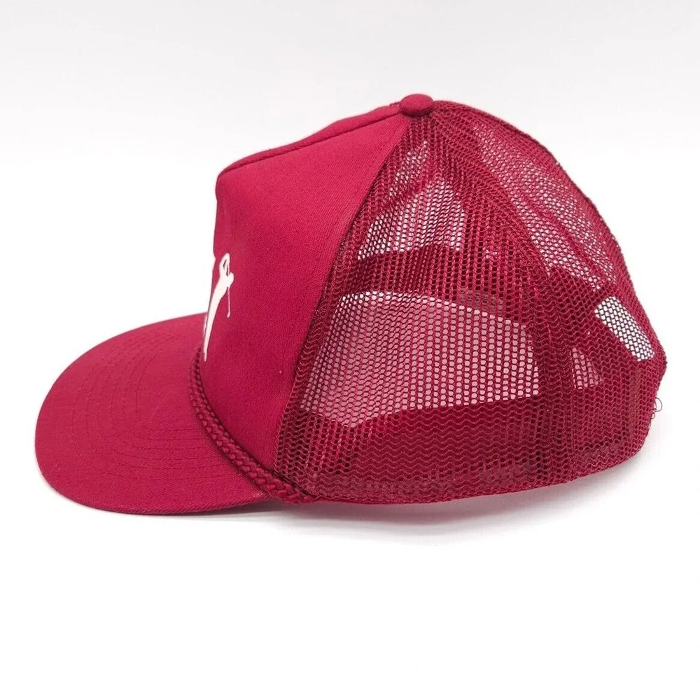 Plum Creek Golf Course Club Snapback Mesh Red‎ Baseball Cap Trucker Rope Hat VTG